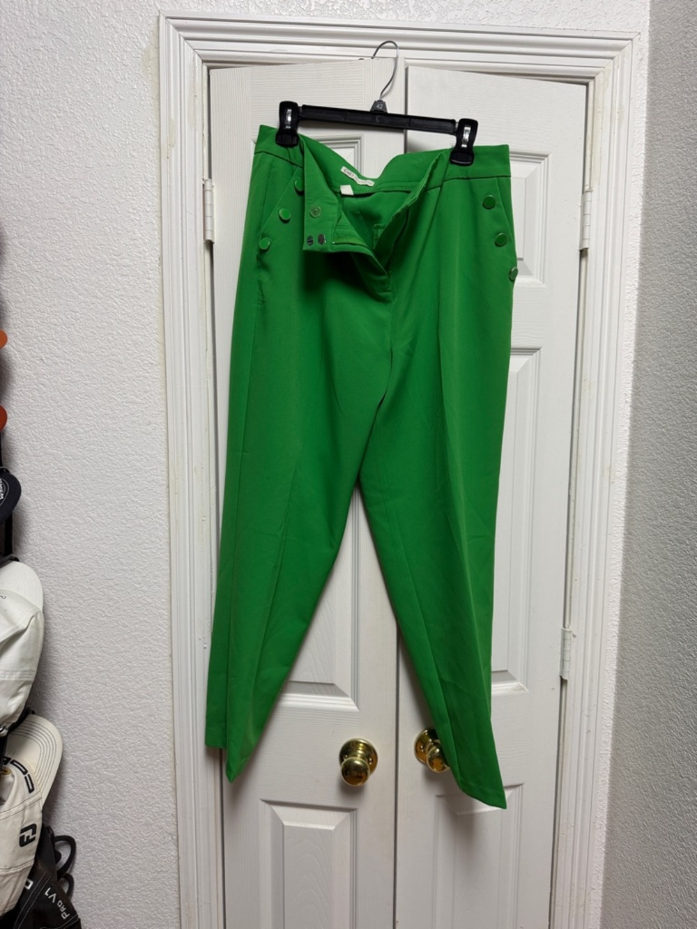Cato Bright Green Womens Dress Pants - Button Detail - NWOT Size 14